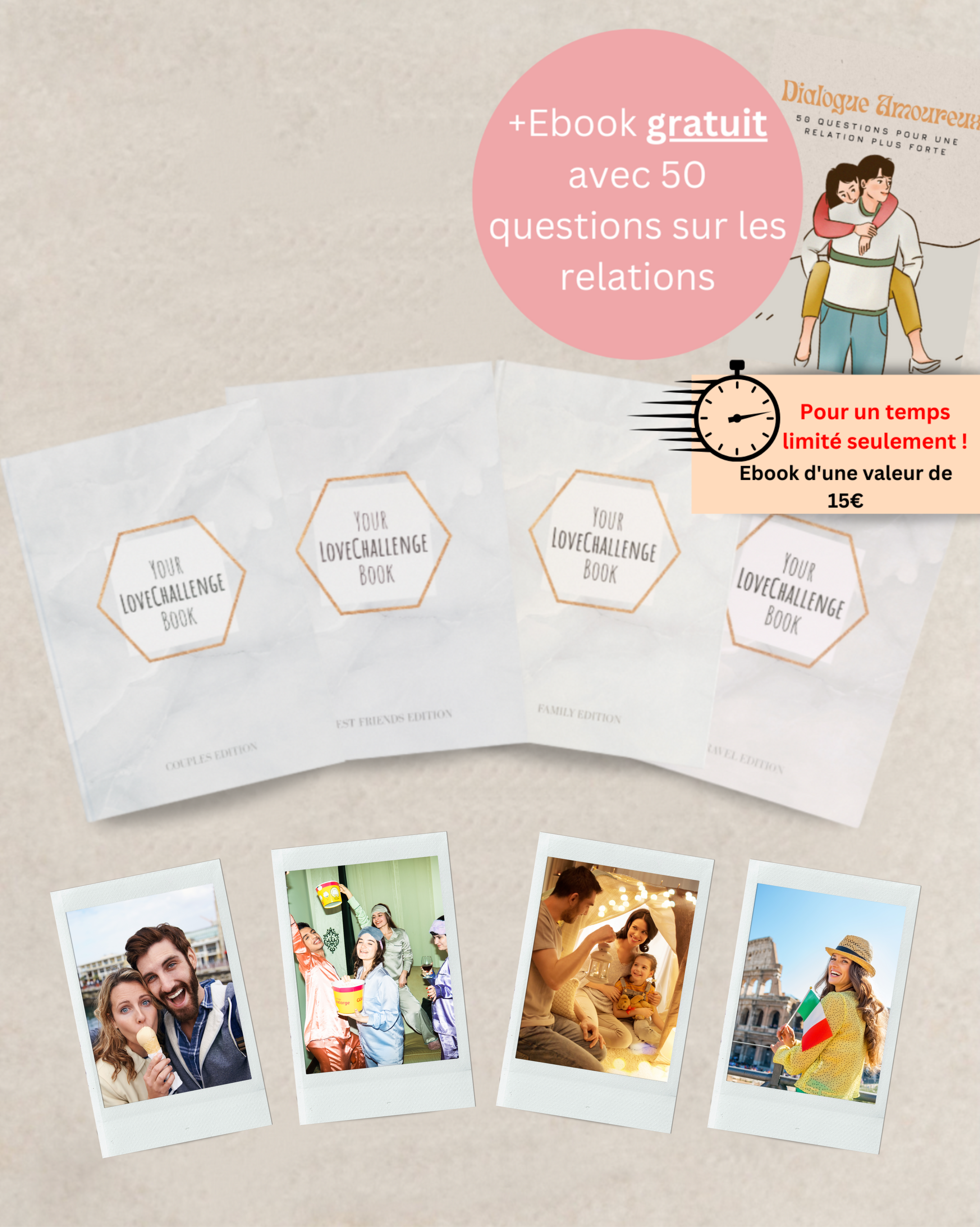 Bundle Tout-en-un - (Éditions Couple + Amis + Voyage + Famille + Livre E-Book avec 50 questions pour ton partenaire)